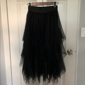 Free people black ruffle tulle skirt